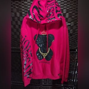 Screenshot Black and Red Teddy Bear Hoodie Mens 3XL